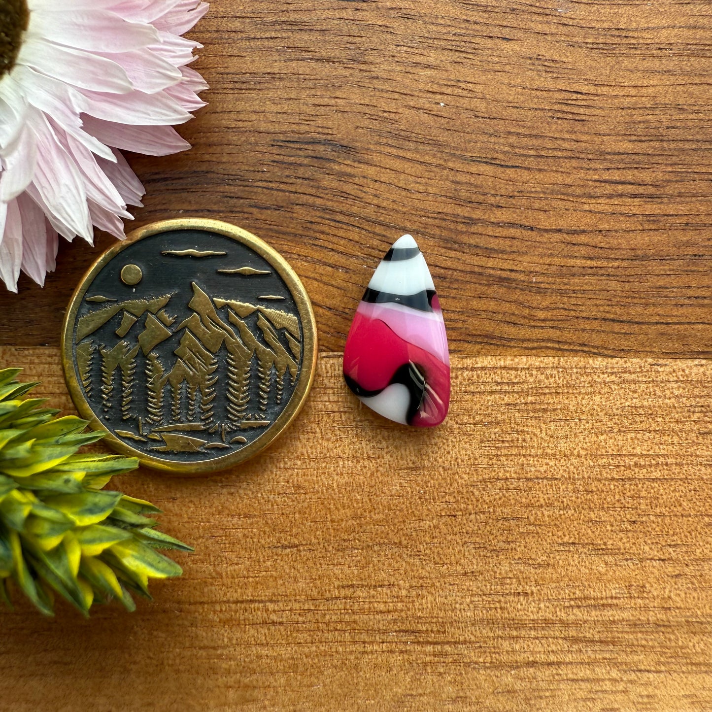 Acrylic Cabochon - approx. 15 x 8 x 3.5 mm