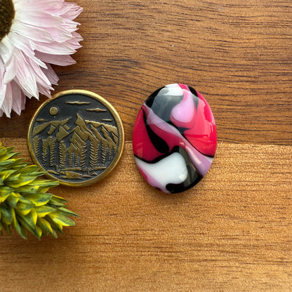Acrylic Cabochon - approx. 22 x 17 x 4.6 mm
