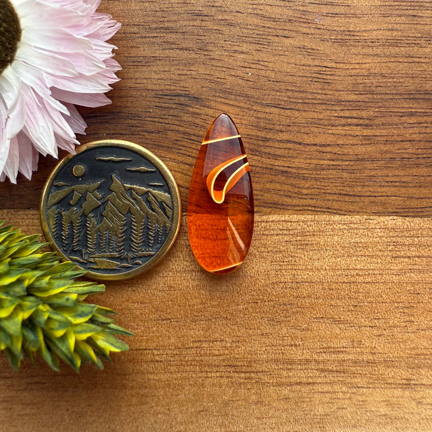 Acrylic Cabochon - approx. 22 x 9 x 4 mm