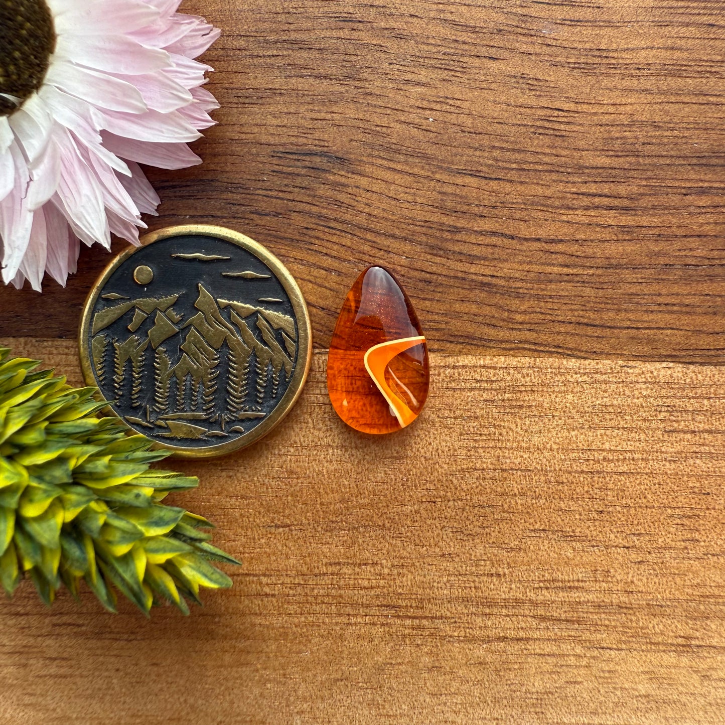 Acrylic Cabochon - approx. 14 x 8 x 3.5 mm