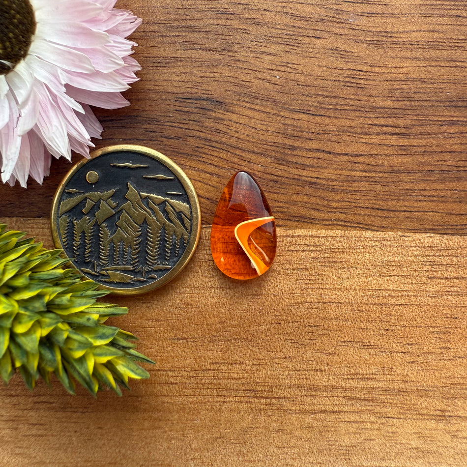 Acrylic Cabochon - approx. 14 x 8 x 3.5 mm