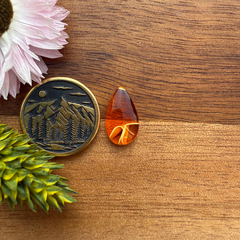 Acrylic Cabochon - approx. 14 x 8 x 3.4 mm