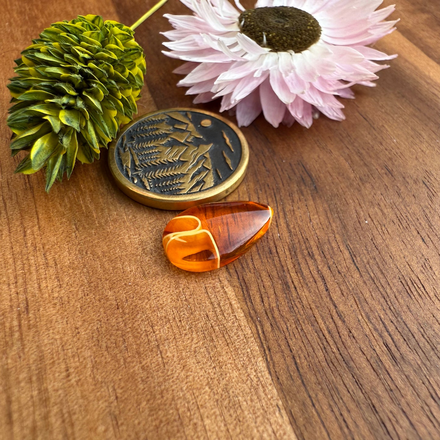 Acrylic Cabochon - approx. 14 x 8 x 3.4 mm