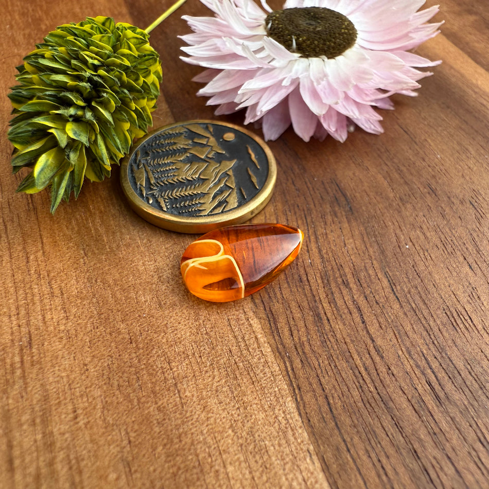 Acrylic Cabochon - approx. 14 x 8 x 3.4 mm