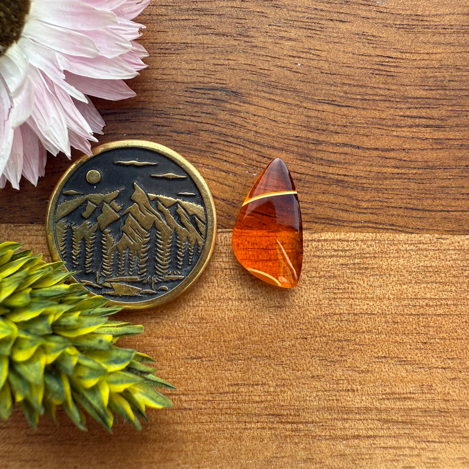 Acrylic Cabochon - approx. 15 x 8 x 3.3 mm