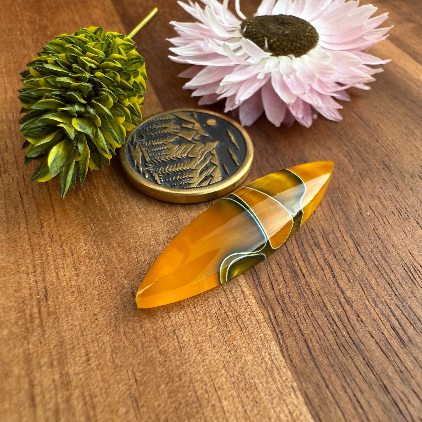 Acrylic Cabochon - approx. 35 x 9 x 4.1 mm