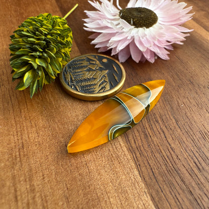 Acrylic Cabochon - approx. 35 x 9 x 4.1 mm