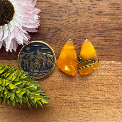 Acrylic Cabochon Pair - approx. 19 x 10 mm