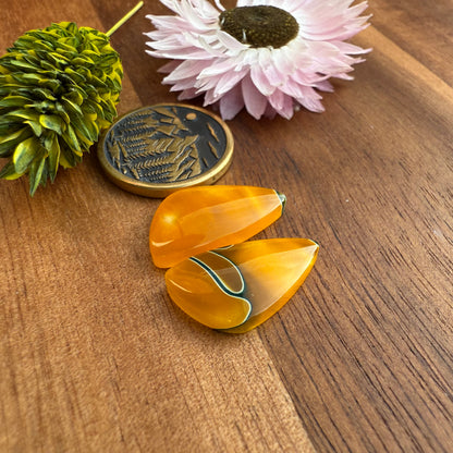 Acrylic Cabochon Pair - approx. 19 x 10 mm