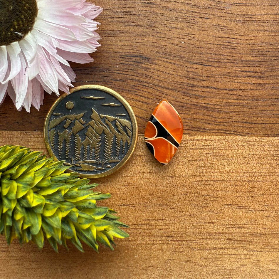 Acrylic Cabochon - approx. 14 x 8 x 3.1 mm