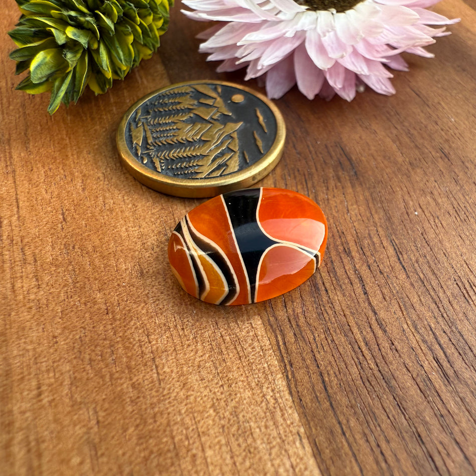 Acrylic Cabochon - approx. 16 x 12 x 4.1 mm