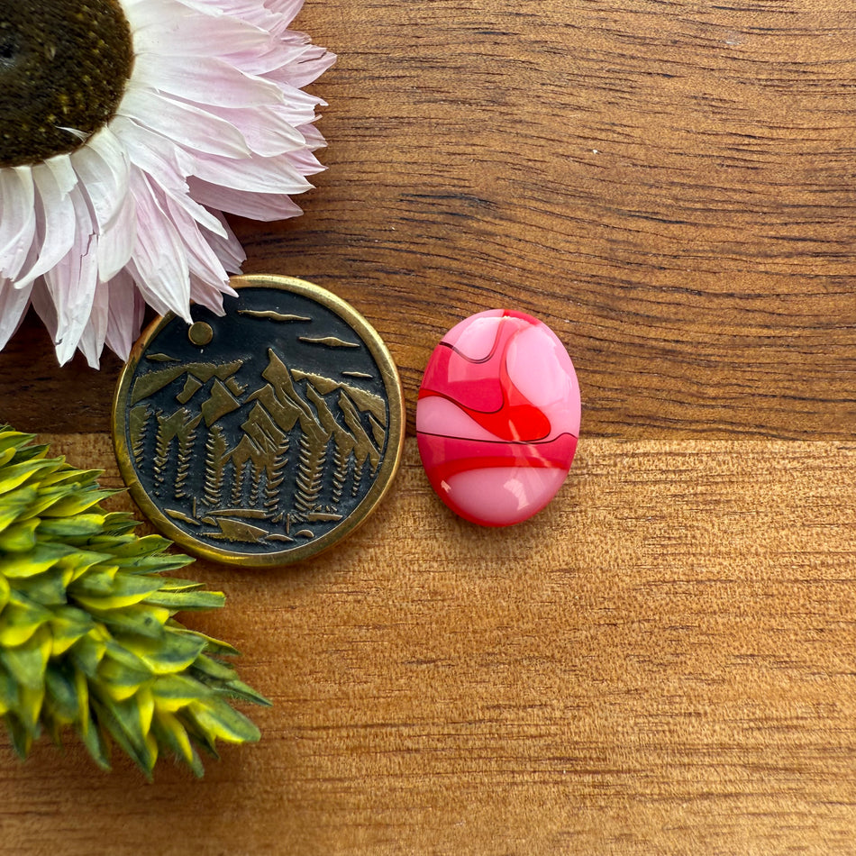 Acrylic Cabochon - approx. 14 x 11 x 4.1 mm