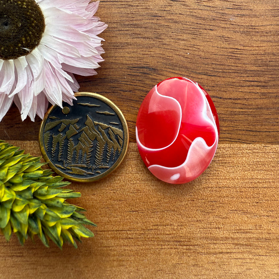Acrylic Cabochon - approx. 23 x 18 x 4.8 mm