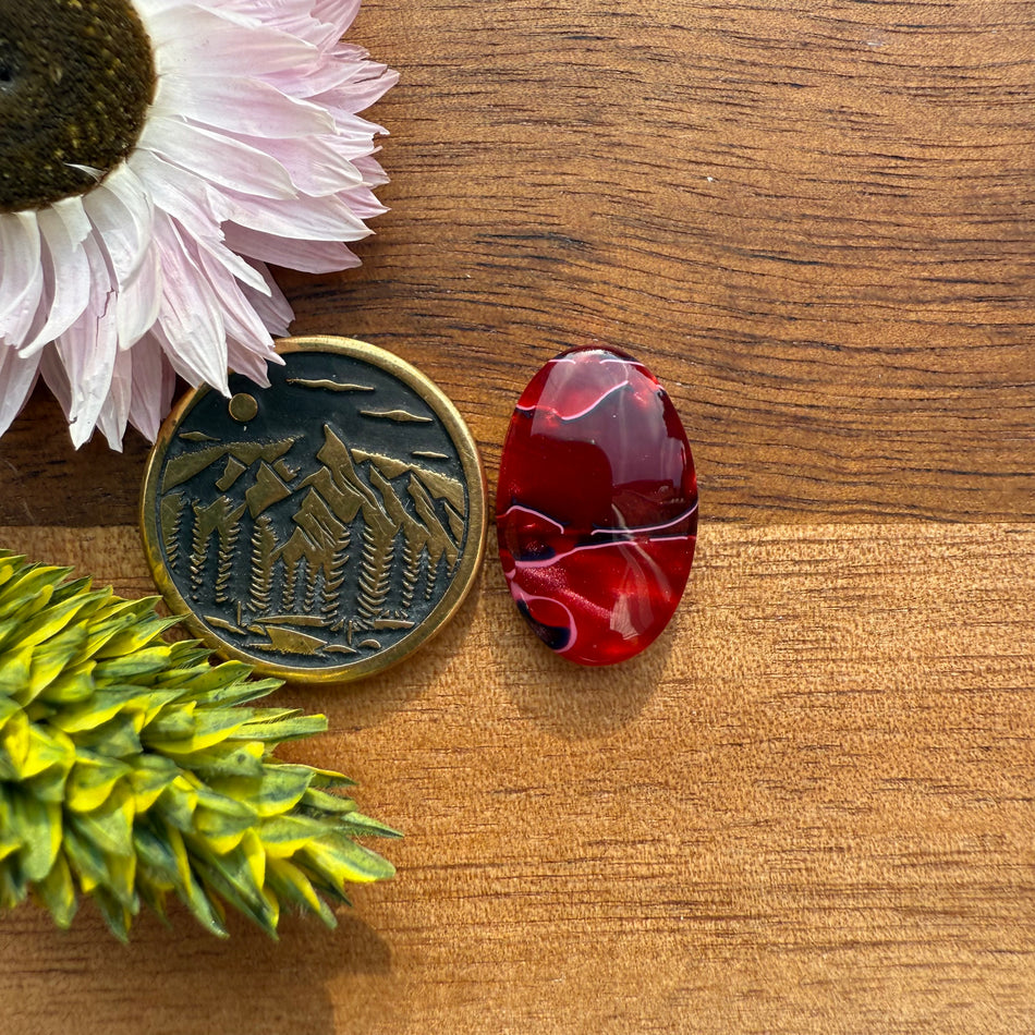Acrylic Cabochon - approx. 18 x 11 x 4.4 mm