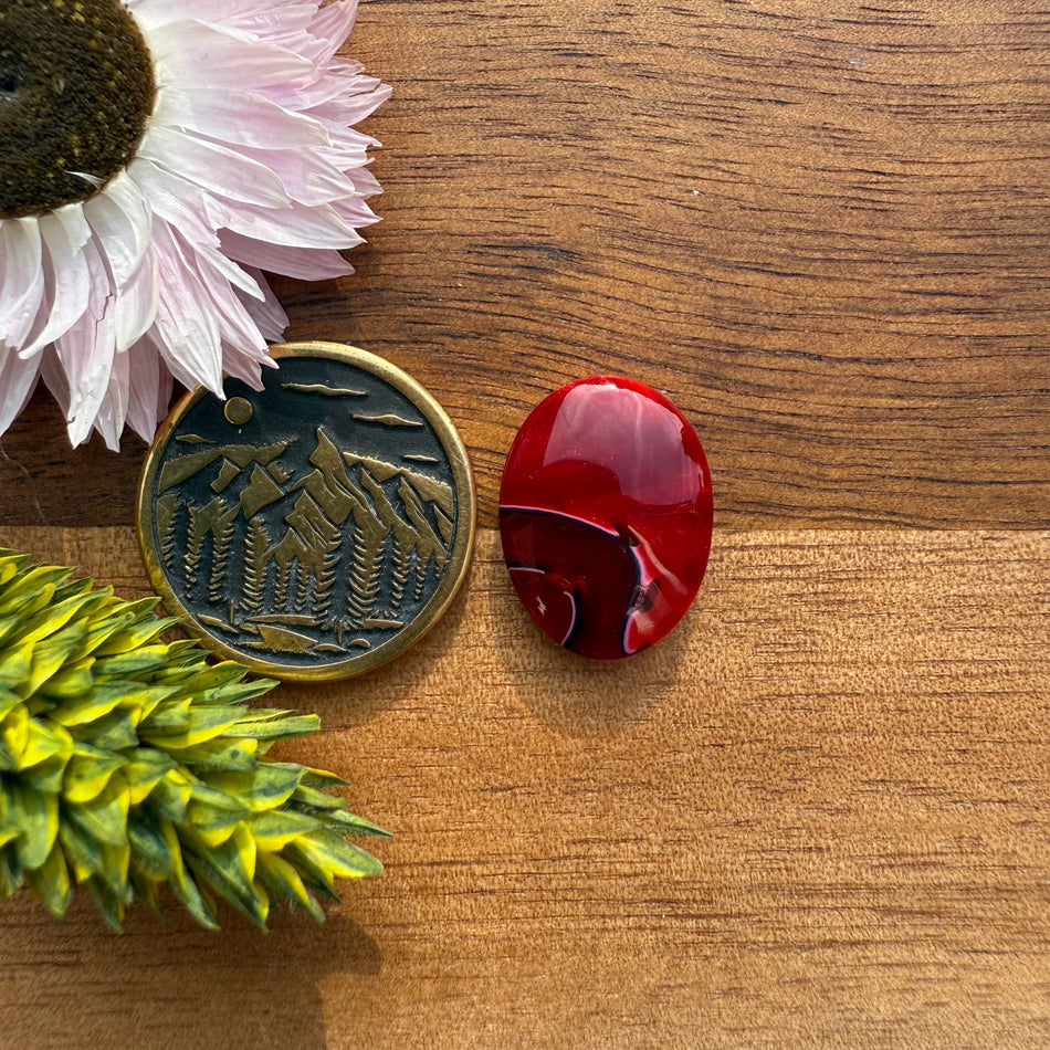 Acrylic Cabochon - approx. 16 x 12 x 4.4 mm