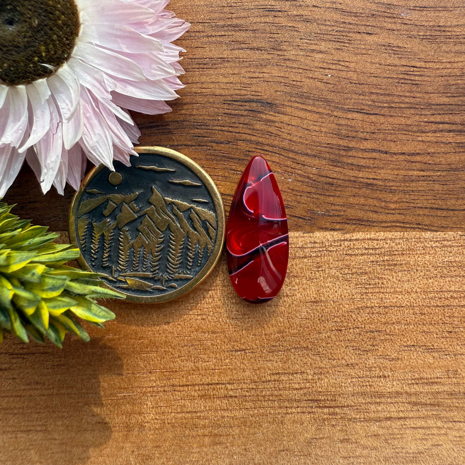 Acrylic Cabochon - approx. 19 x 8 x 3.9 mm