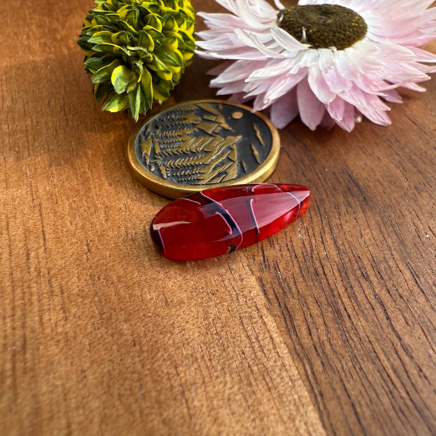 Acrylic Cabochon - approx. 19 x 8 x 3.9 mm