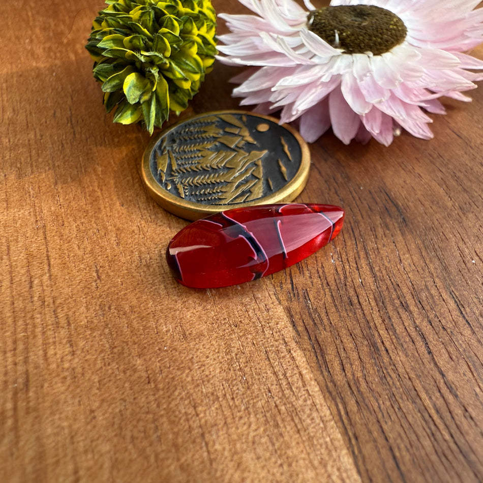 Acrylic Cabochon - approx. 19 x 8 x 3.9 mm