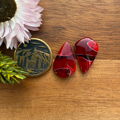Acrylic Cabochon Pair - approx. 19 x 12 mm