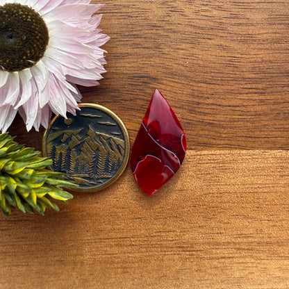 Acrylic Cabochon - approx. 24 x 12 x 4.3 mm