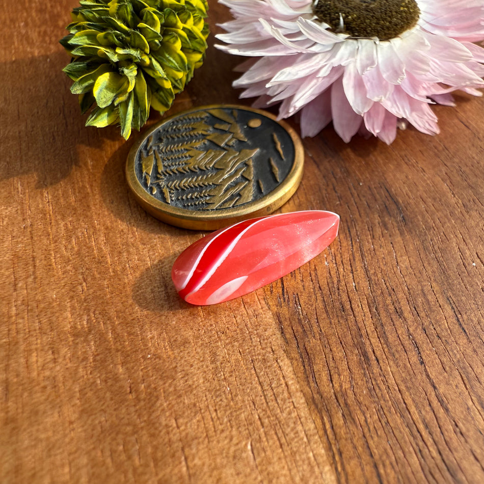 Acrylic Cabochon - approx. 17 x 6 x 3.5 mm
