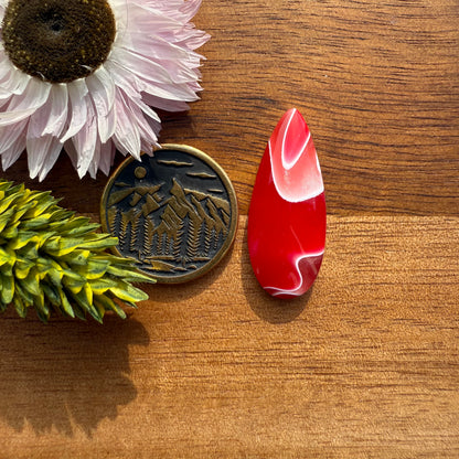 Acrylic Cabochon - approx. 27 x 11 x 4.4 mm