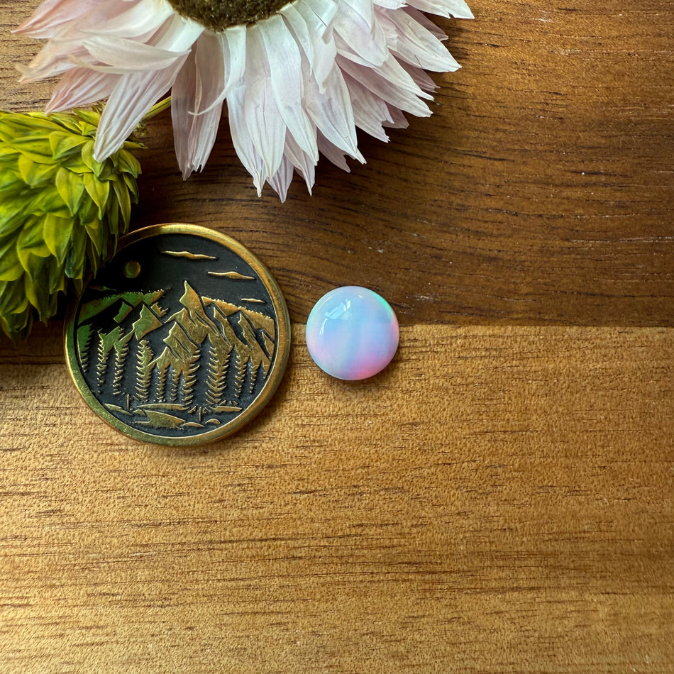 Aurora Opal Cabochon - approx. 8 x 8 x 3.5 mm