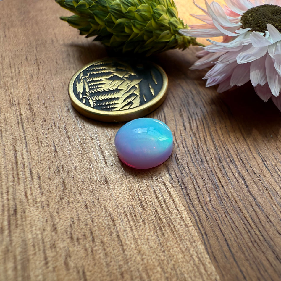 Aurora Opal Cabochon - approx. 9 x 9 x 4 mm