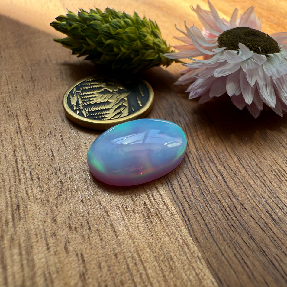 Aurora Opal Cabochon - approx. 18 x 14 x 4.6 mm