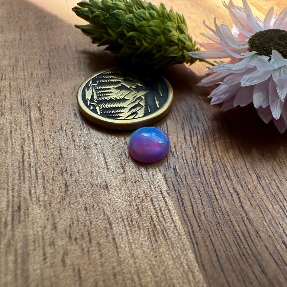 Aurora Opal Cabochon - approx. 7 x 7 x 3.1 mm