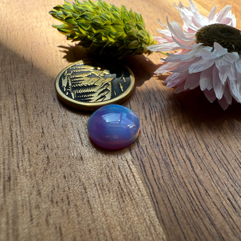 Aurora Opal Cabochon - approx. 11 x 11 x 3.4 mm