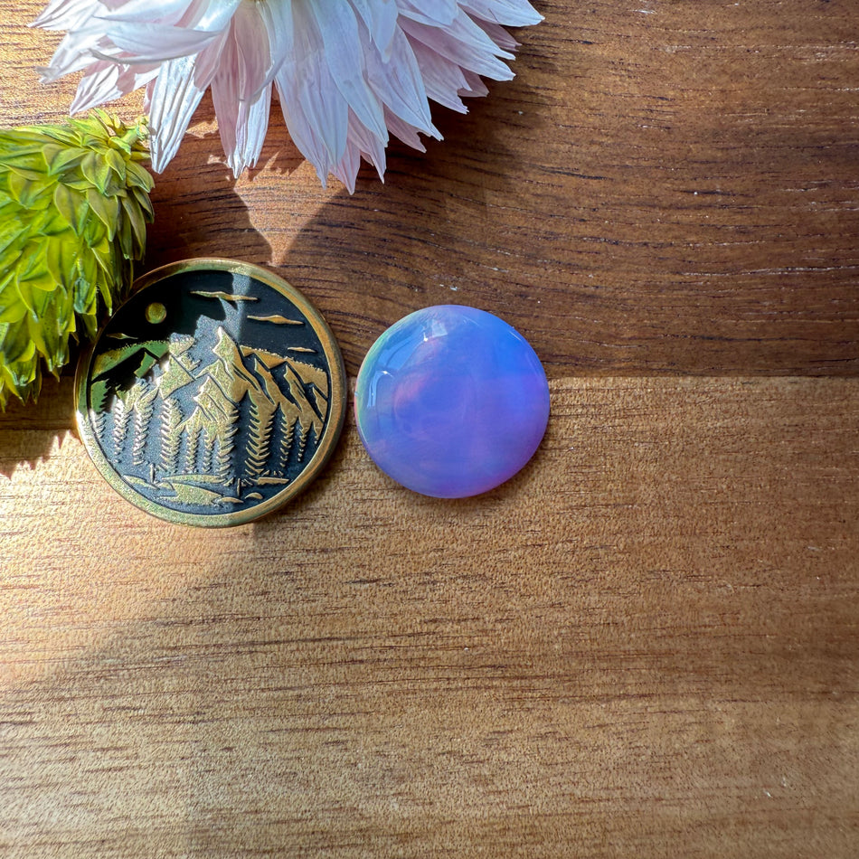 Aurora Opal Cabochon - approx. 14 x 14 x 3.7 mm