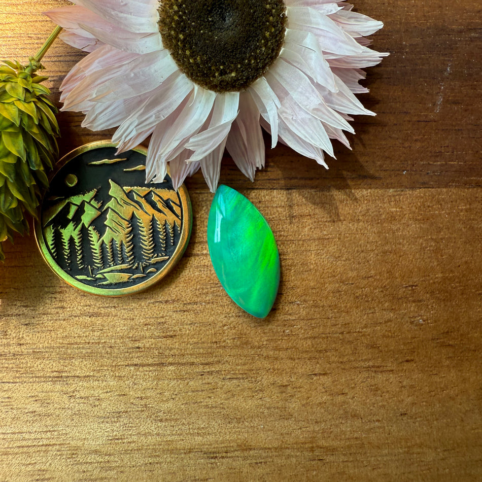 Aurora Opal Cabochon - approx. 18 x 8 x 3.6 mm