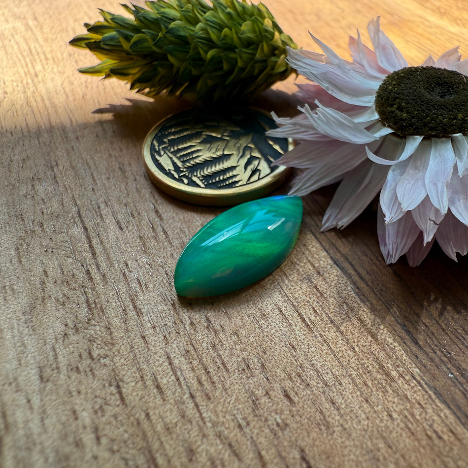 Aurora Opal Cabochon - approx. 18 x 8 x 3.6 mm