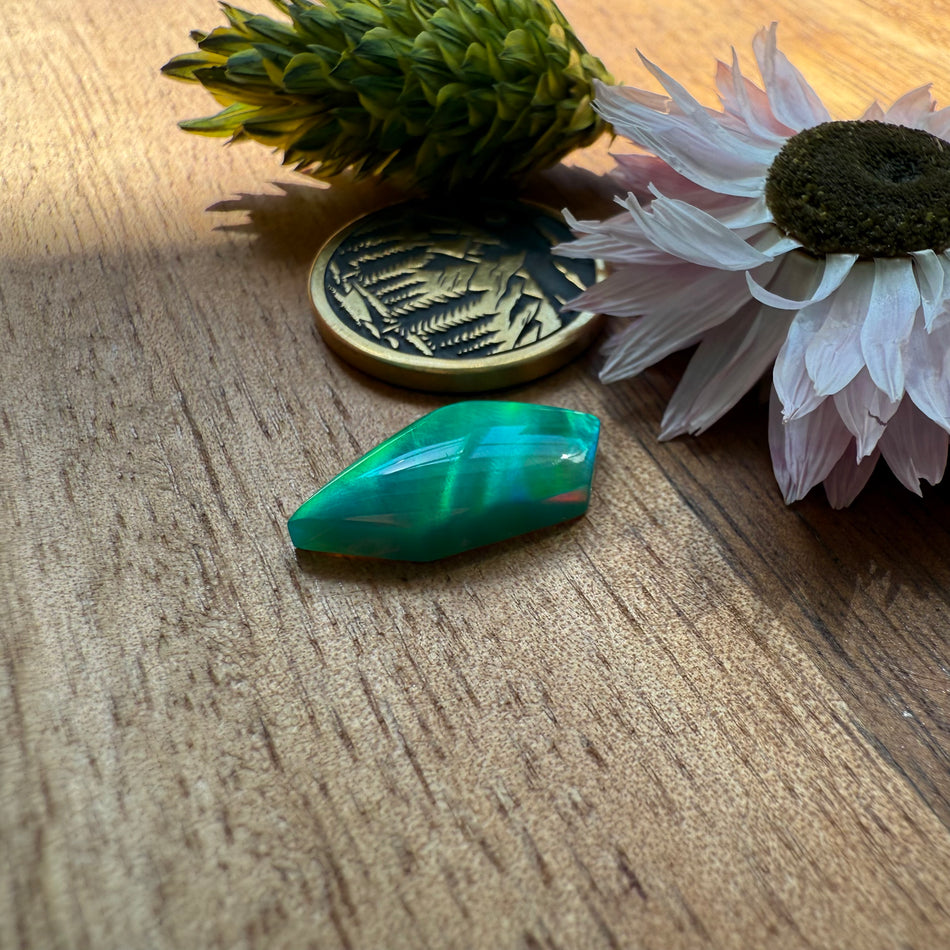 Aurora Opal Cabochon - approx. 18 x 9 x 3.5 mm