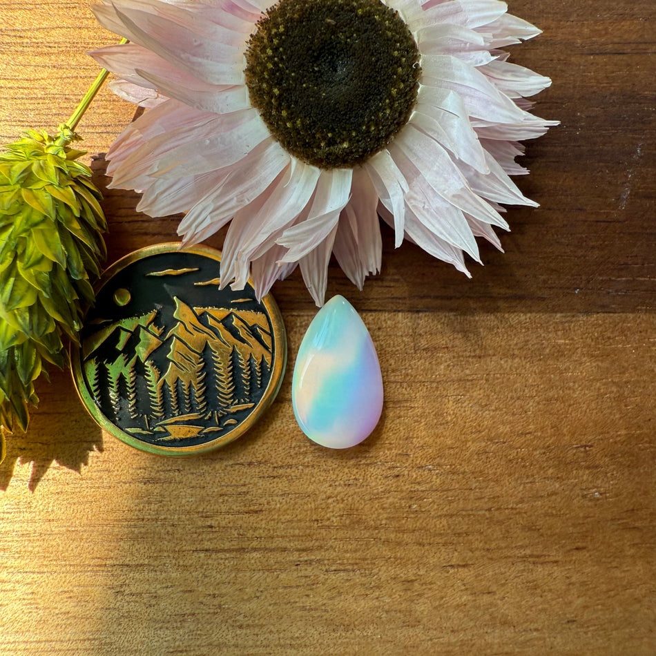 Aurora Opal Cabochon - approx. 14 x 8 x 3.5 mm