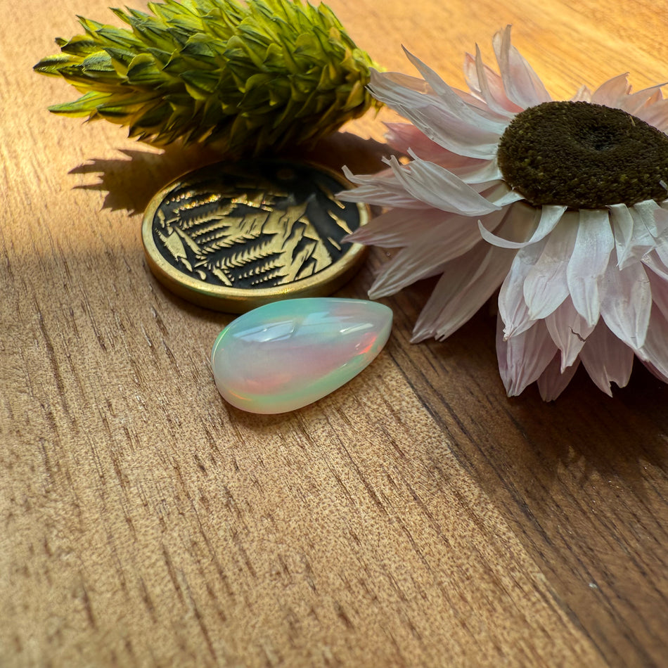 Aurora Opal Cabochon - approx. 14 x 8 x 3.5 mm