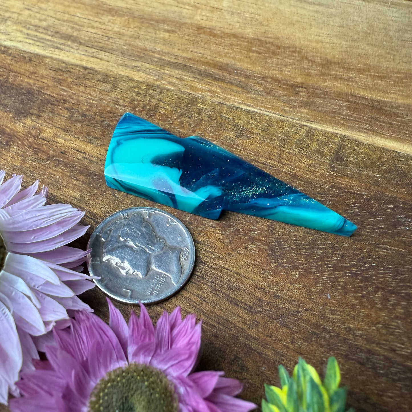 Acrylic Cabochon - approx. 46 x 16 x 5.5 mm