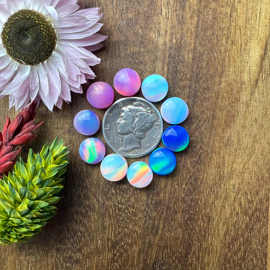 Aurora Opal Cabochon Set of 10 - approx. 8 x 8 mm