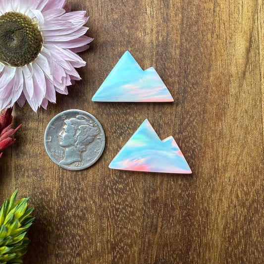 Aurora Opal Cabochon Set of 2 - approx. 23 x 15 mm