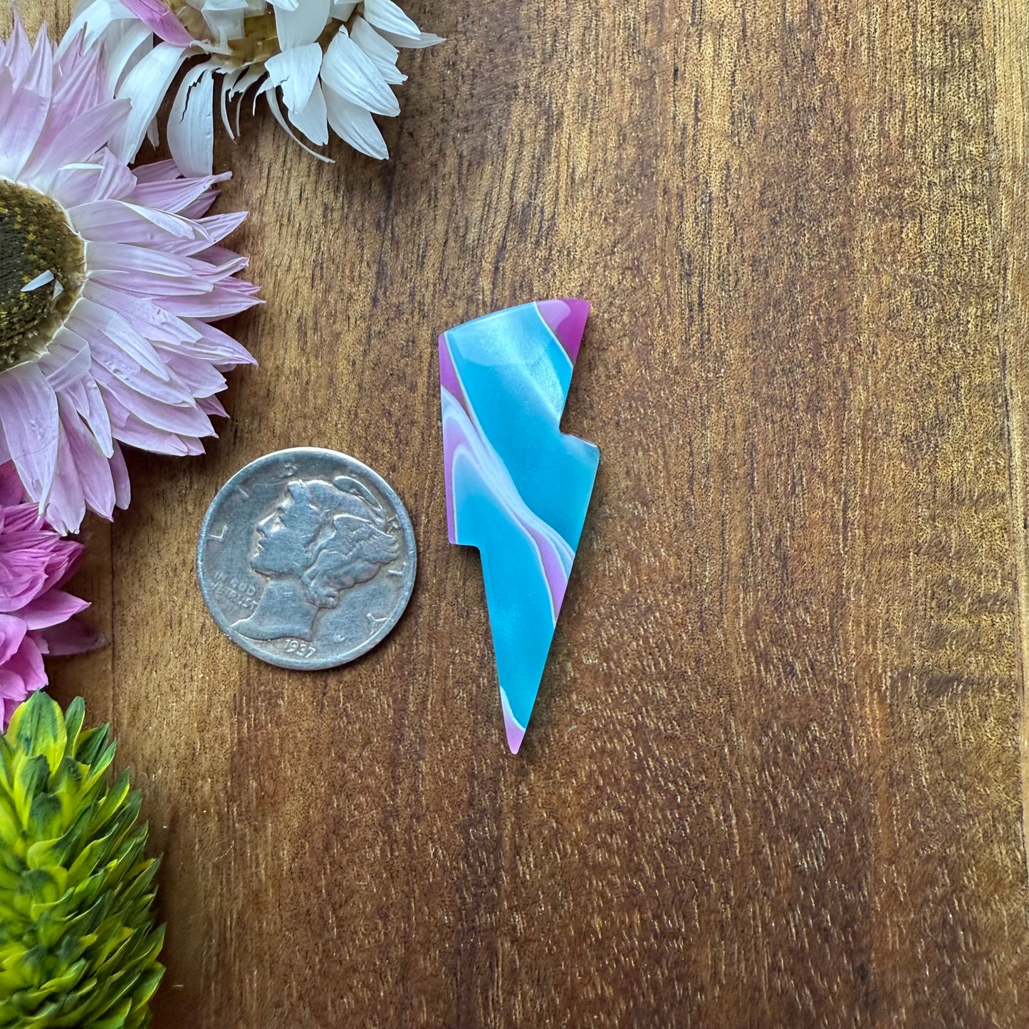 Acrylic Cabochon - approx. 35 x 13 x 5.1 mm