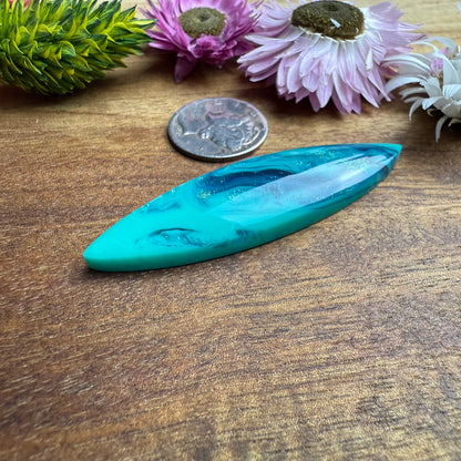 Acrylic Cabochon - approx. 52 x 14 x 5.9 mm