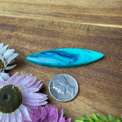 Acrylic Cabochon - approx. 52 x 14 x 5.9 mm