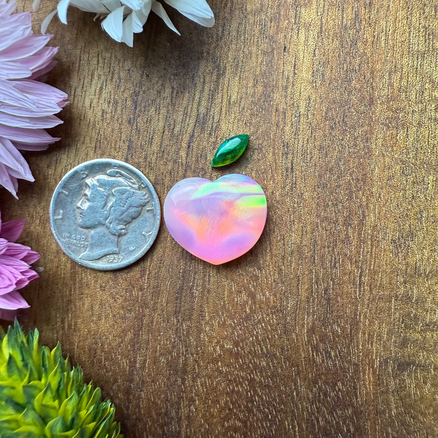 Aurora Opal Cabochon - Size of Peach - approx. 14 x 16 mm