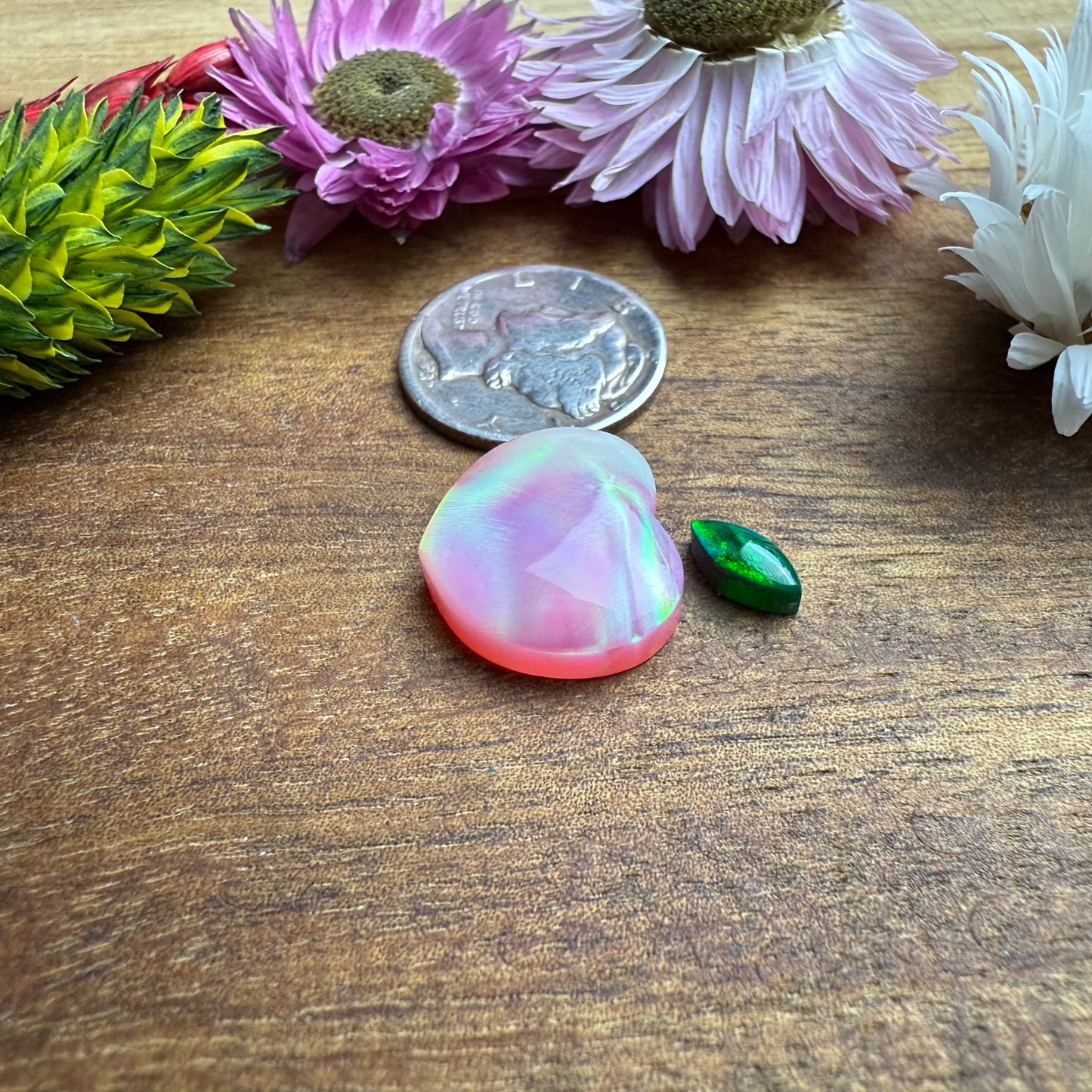 Aurora Opal Cabochon - Size of Peach - approx. 14 x 16 mm