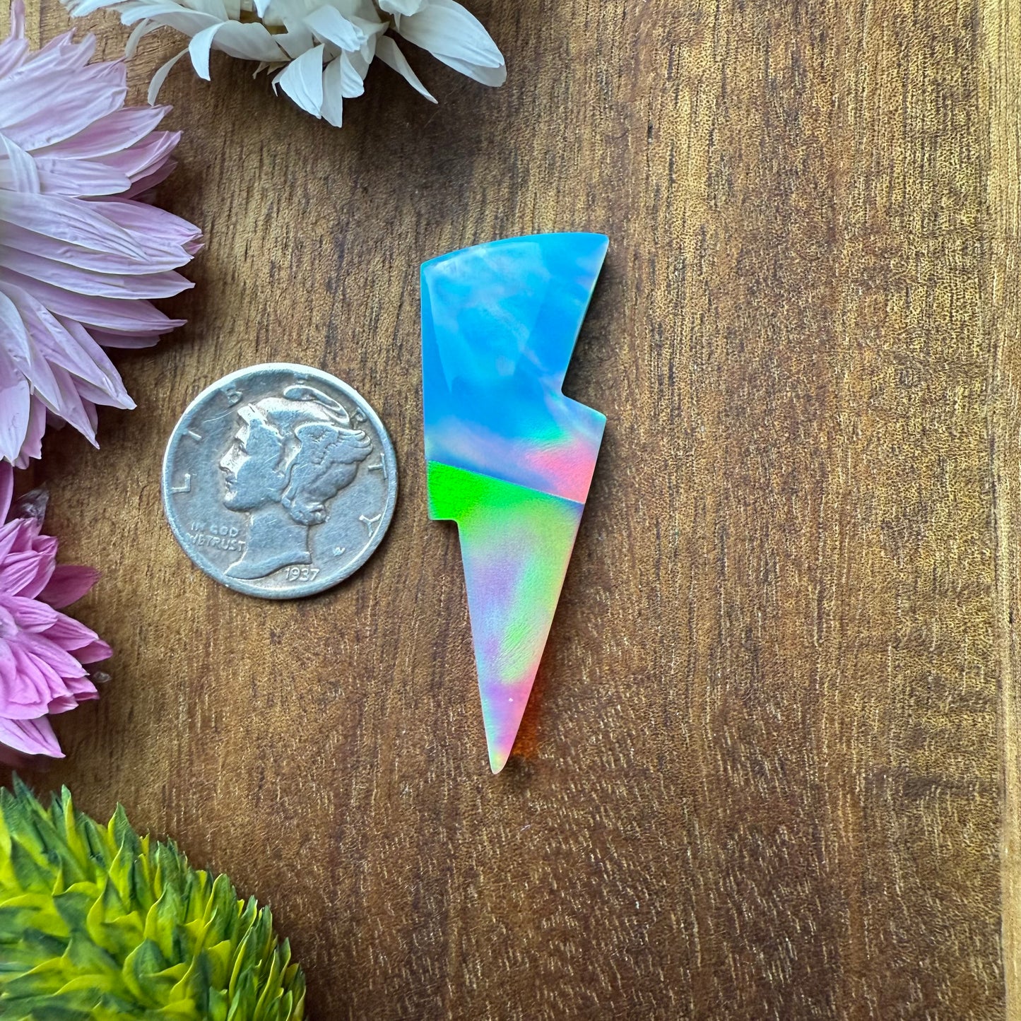 Intarsia Aurora Opal Cabochon - approx. 40 x 14 x 5 mm