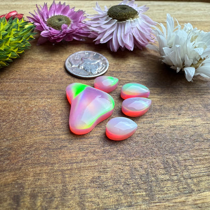 Aurora Opal Cabochon - Size of big pad approx. 20 x 15 mm