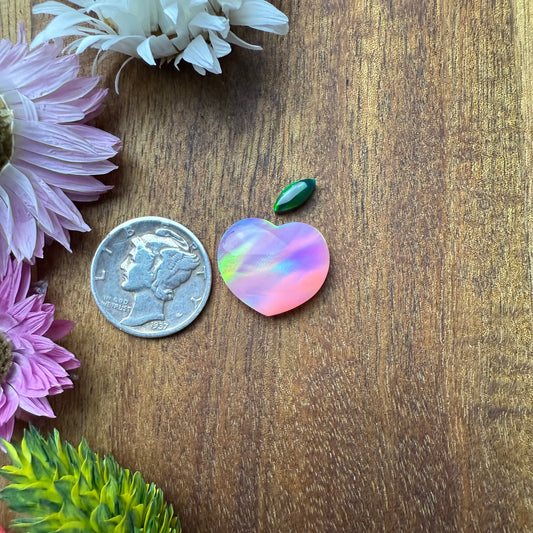 Aurora Opal Cabochon - Size of Peach - approx. 14 x 16 mm