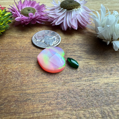 Aurora Opal Cabochon - Size of Peach - approx. 14 x 16 mm