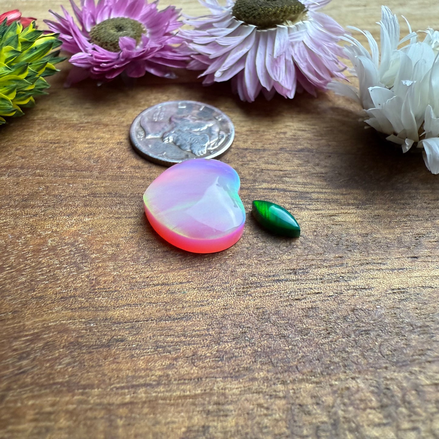 Aurora Opal Cabochon - Size of Peach - approx. 14 x 16 mm